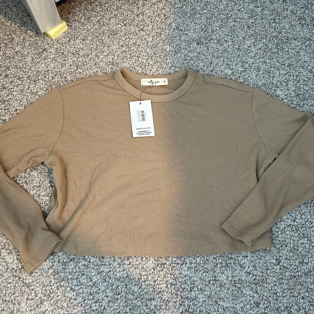 Camel Cropped Long Sleeve